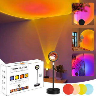 Smart Bluetooth Sunset Projector Lamp – 16-Color LED Rainbow Night Light