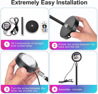 Smart Bluetooth Sunset Projector Lamp – 16-Color LED Rainbow Night Light