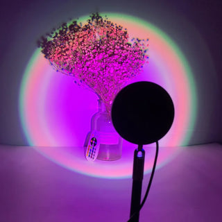 Smart Bluetooth Sunset Projector Lamp – 16-Color LED Rainbow Night Light