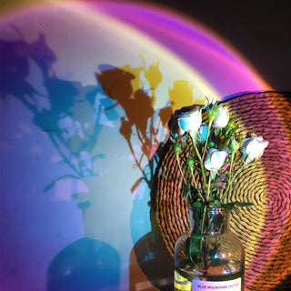 Smart Bluetooth Sunset Projector Lamp – 16-Color LED Rainbow Night Light