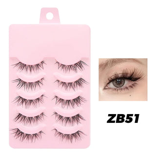 Soft Cross Wispy 5 Pairs Natural Lashes
