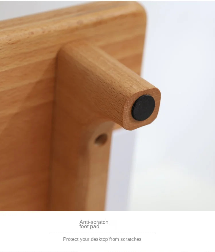 Solid Wooden Soft Rounded Corner Desktop Shelf Moniter Stand Desk by The Kawaii Shoppu | The Kawaii Shoppu