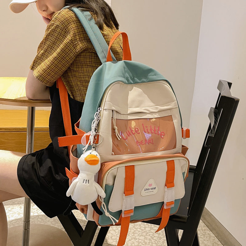 Study Hop Block Colour School Backpack Bags by The Kawaii Shoppu | The Kawaii Shoppu