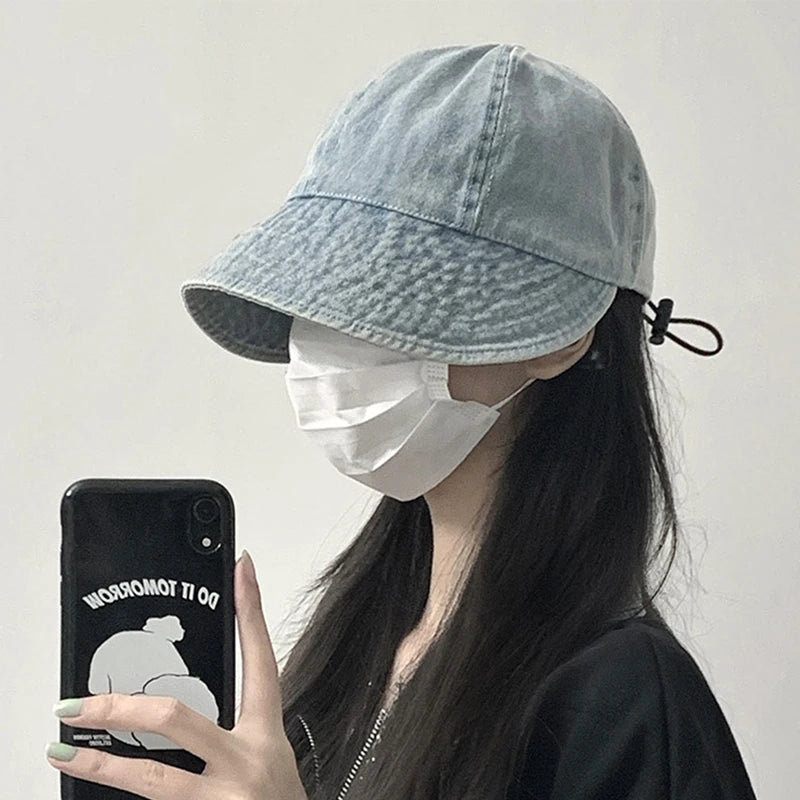 Summer Denim Sun Visor Korean INS Peak Cap Hat Adjustable Clothing and Accessories by The Kawaii Shoppu | The Kawaii Shoppu