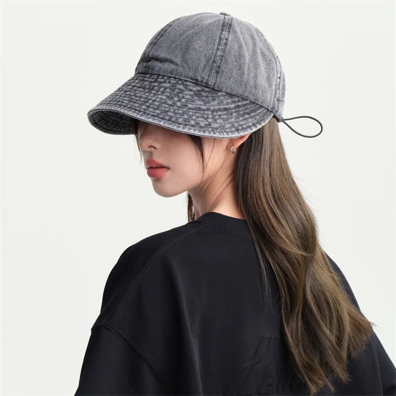 Summer Denim Sun Visor Korean INS Peak Cap Hat Adjustable Clothing and Accessories by The Kawaii Shoppu | The Kawaii Shoppu