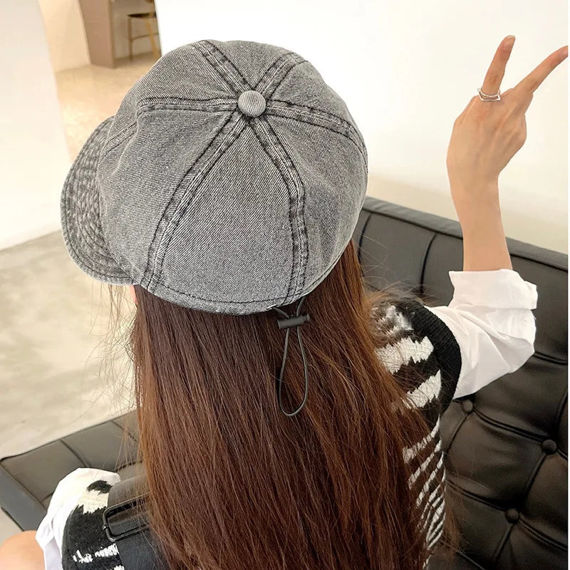 Summer Denim Sun Visor Korean INS Peak Cap Hat Adjustable Clothing and Accessories by The Kawaii Shoppu | The Kawaii Shoppu