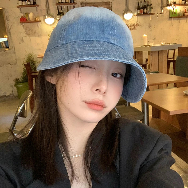 Summer Denim Sun Visor Korean INS Peak Cap Hat Adjustable Clothing and Accessories by The Kawaii Shoppu | The Kawaii Shoppu