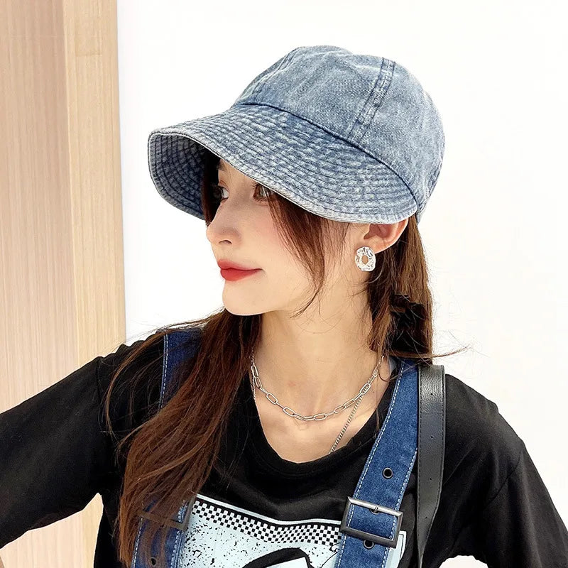 Summer Denim Sun Visor Korean INS Peak Cap Hat Adjustable Clothing and Accessories by The Kawaii Shoppu | The Kawaii Shoppu