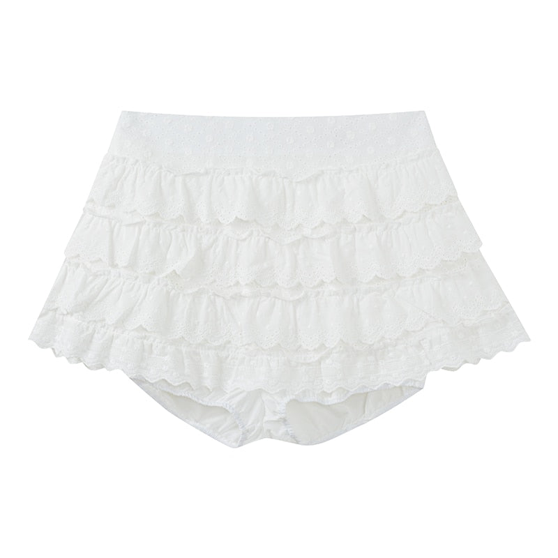 Summer Lace Trim Bow White Set (Sold Separately) White Skirt S Clothing and Accessories by The Kawaii Shoppu | The Kawaii Shoppu