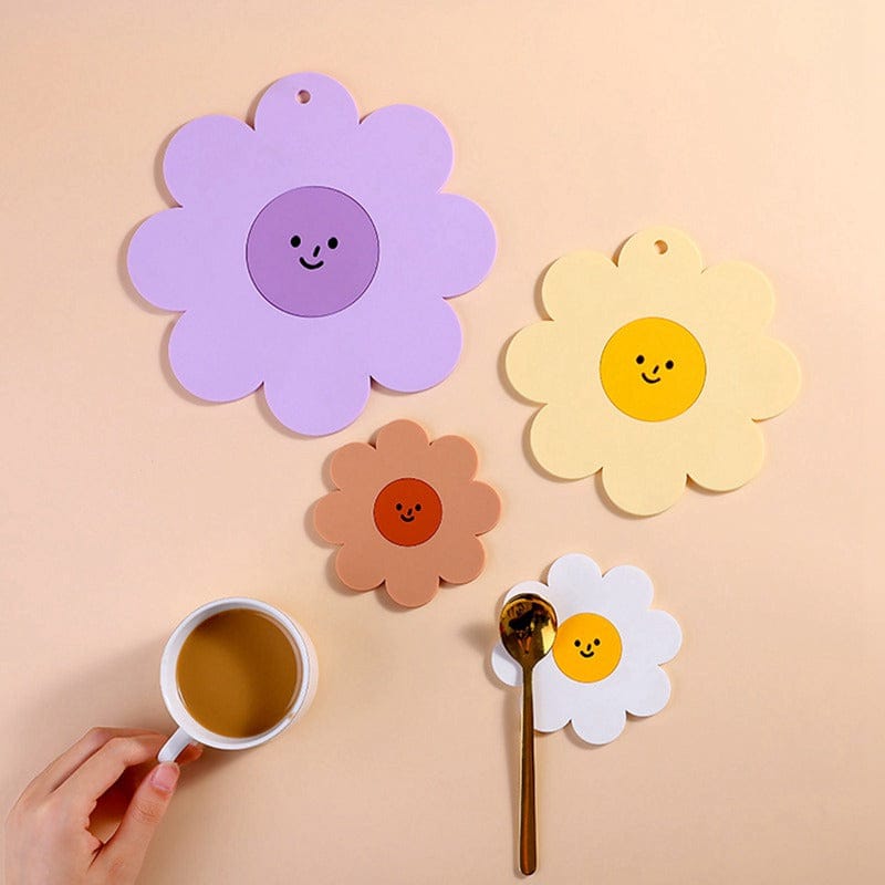 Sunflower PVC Heat Insulation Coaster Decor The Kawaii Shoppu