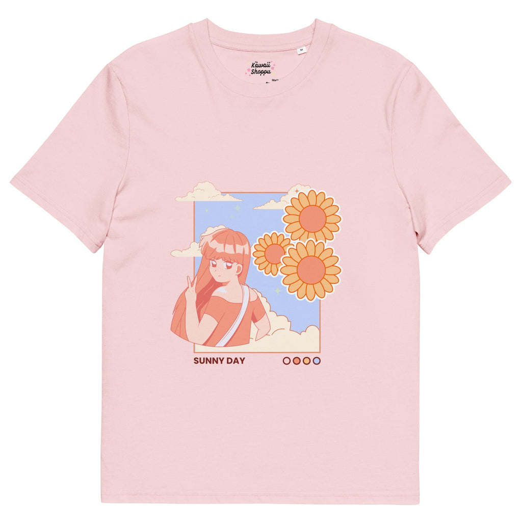 Sunny Day - Organic Cotton Kawaii Tee Cotton Pink S by The Kawaii Shoppu | The Kawaii Shoppu