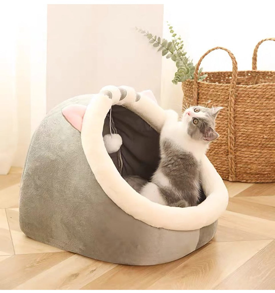 Sweet Cat Ear Bed Warm Pet Basket Pets by The Kawaii Shoppu | The Kawaii Shoppu