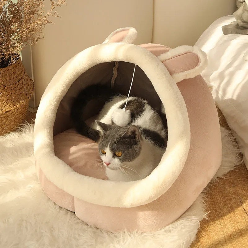 Sweet Cat Ear Bed Warm Pet Basket Pets by The Kawaii Shoppu | The Kawaii Shoppu