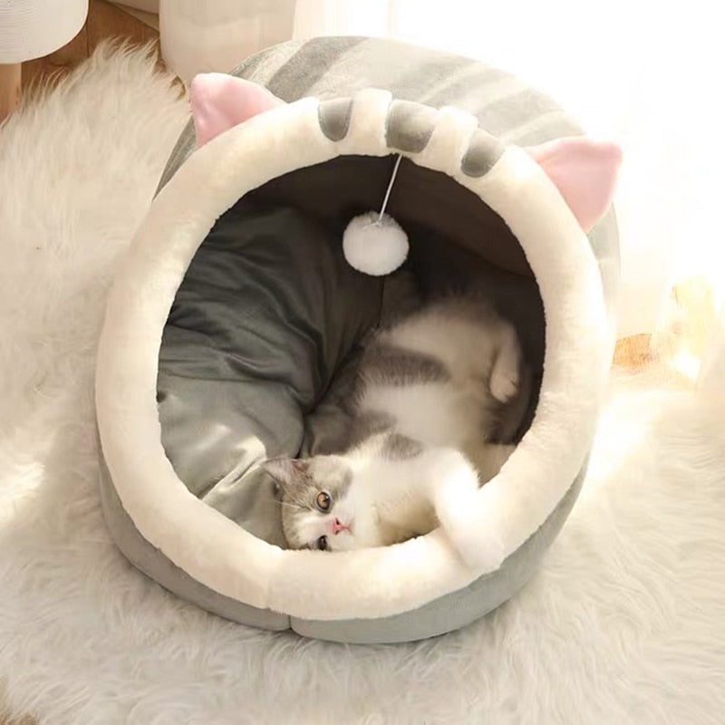 Sweet Cat Ear Bed Warm Pet Basket Pets by The Kawaii Shoppu | The Kawaii Shoppu