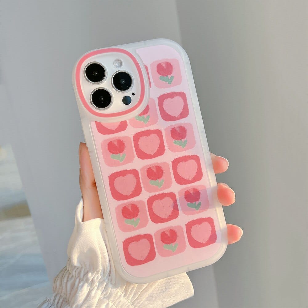 Sweet Girls Summer Tulip Stand Bracket Phone Case For iPhone Phone Cases & Covers The Kawaii Shoppu