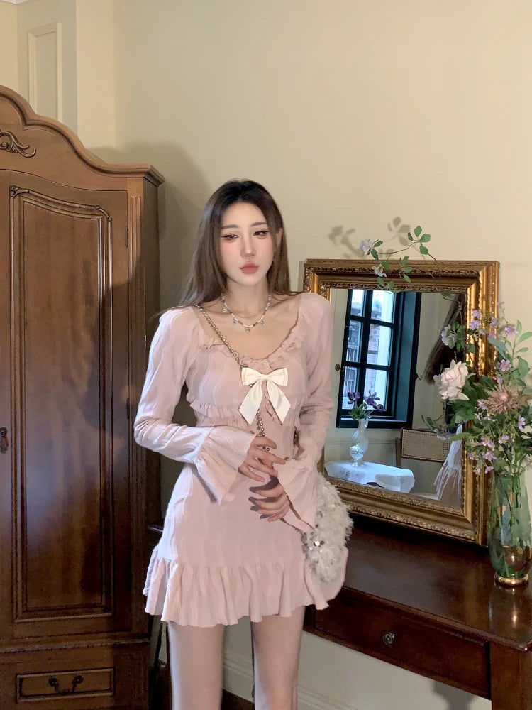 Sweet Pink Y2K Mini Dress Pink / M Sweet Pink Y2K Mini Dress Pink / M
