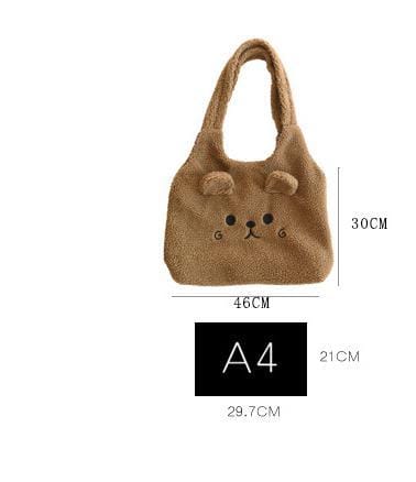 Teddy Winter Soft Plush Tote Bag Bags The Kawaii Shoppu