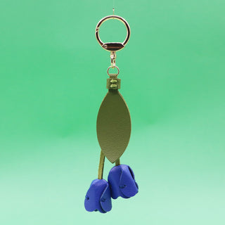 Tulip Leather Keychain Charm