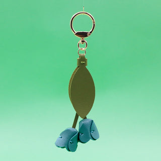 Tulip Leather Keychain Charm