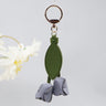 Gray [tulip flowers/embossed leaves] keychain bag charm