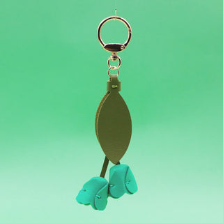 Tulip Leather Keychain Charm