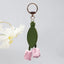 Pink [tulip flowers/embossed leaves] keychain bag charm
