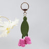 Rose red [tulip flowers/embossed leaves] keychain bag charm