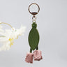 Rouge pink [tulip flowers/embossed leaves] keychain bag charm