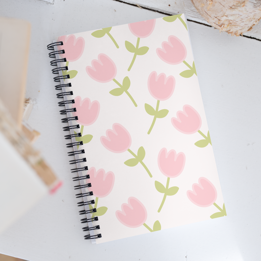 Tulip Spiral 140sheet Dotted Grid Notebook by The Kawaii Shoppu | The Kawaii Shoppu