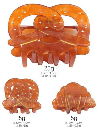 Vintage French Bread Knot Hair Claw Clip – Large Acetate Butterfly Hoop Style