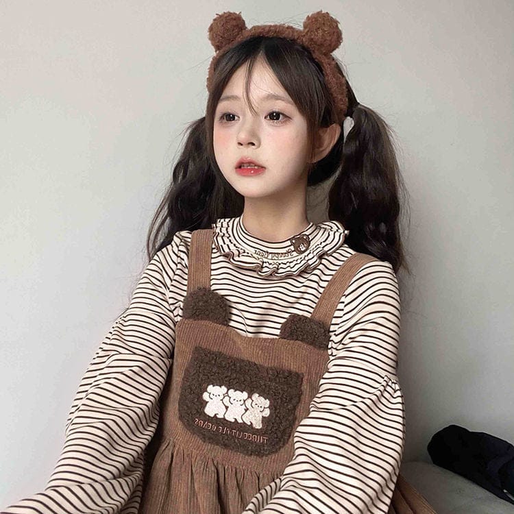 Vintage Kawaii Bear Dress Corduroy Clothing and Accessories The Kawaii Shoppu