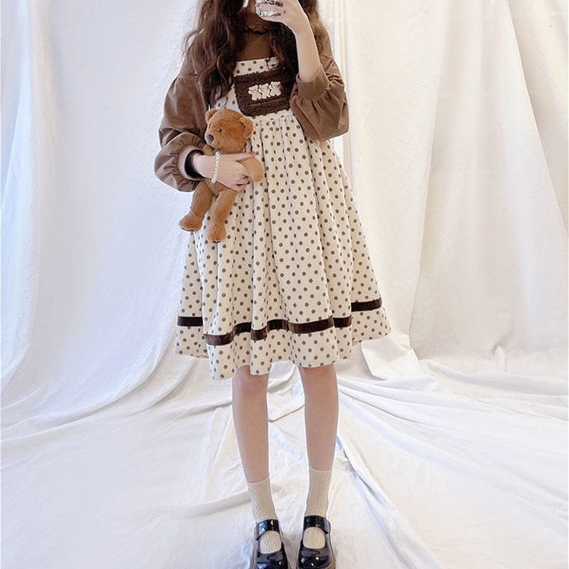 Vintage Kawaii Bear Dress Corduroy Clothing and Accessories The Kawaii Shoppu