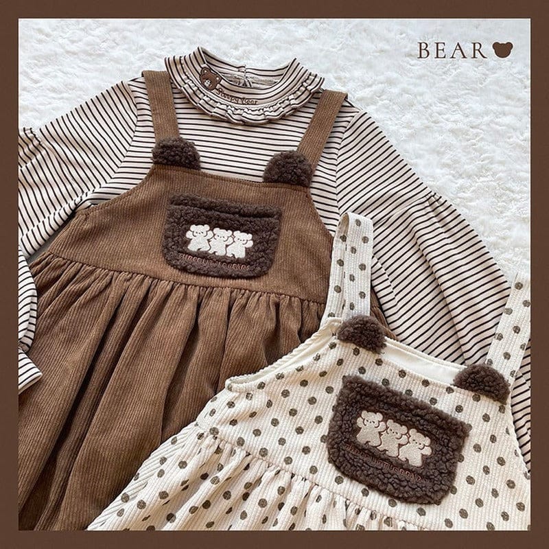 Vintage Kawaii Bear Dress Corduroy Clothing and Accessories The Kawaii Shoppu