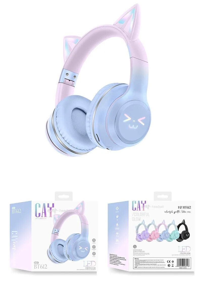 Wireless Light up Cute Cat Ear Headphones – The Kawaii Shoppu