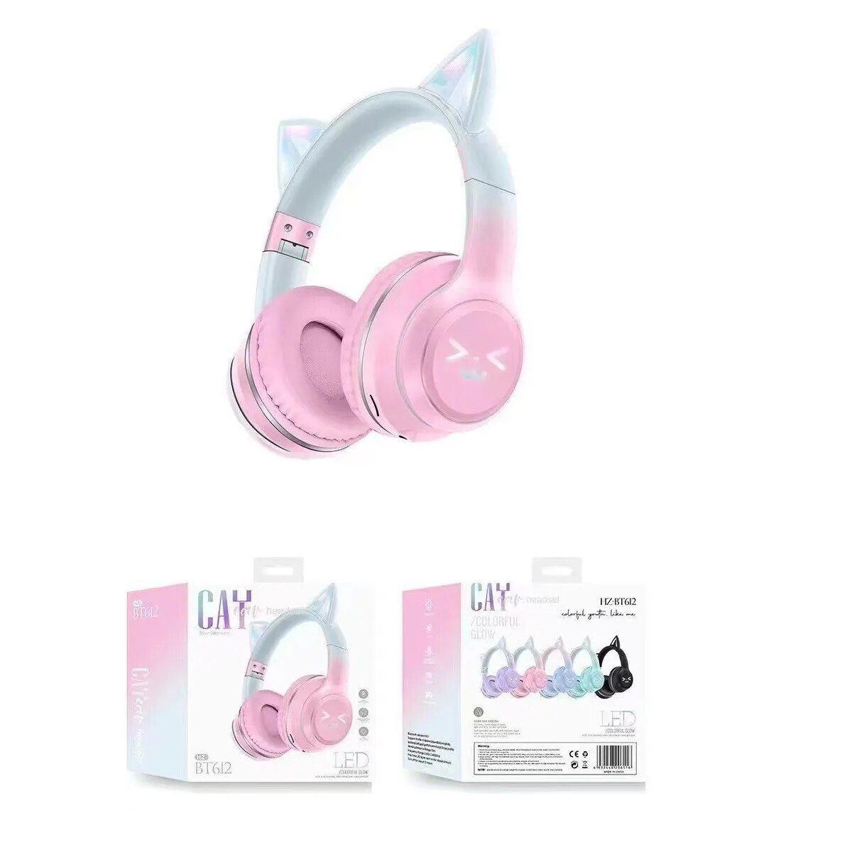 Wireless Light up Cute Cat Ear Headphones - Main Image