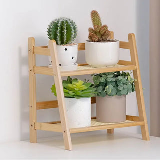 Wooden Rattan Desktop Storage Shelf