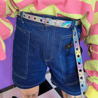 Y2K Pentagram Star Faux Leather Belt