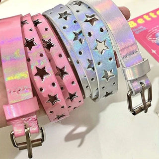 Y2K Pentagram Star Faux Leather Belt