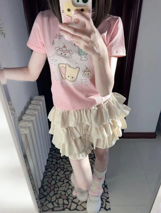 Y2K Sweet Ruffles Mini Skirt