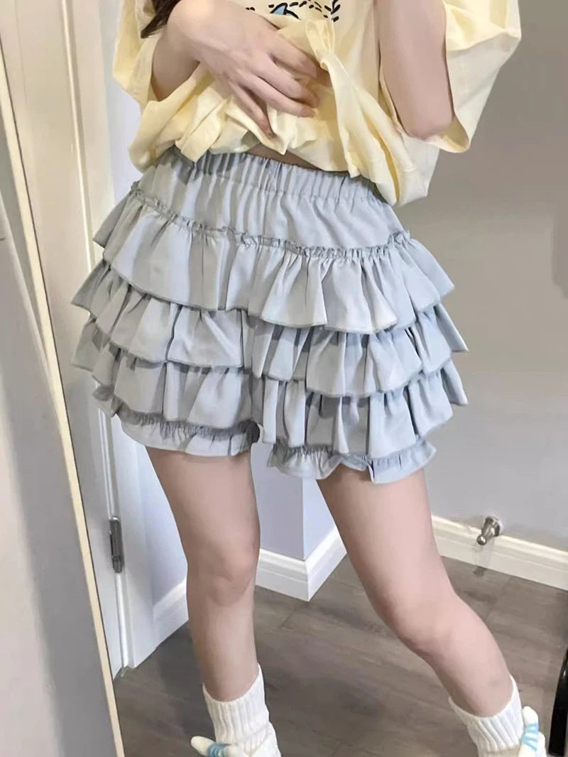 Y2K Sweet Ruffles Mini Skirt