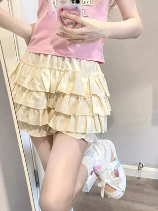 Y2K Sweet Ruffles Mini Skirt