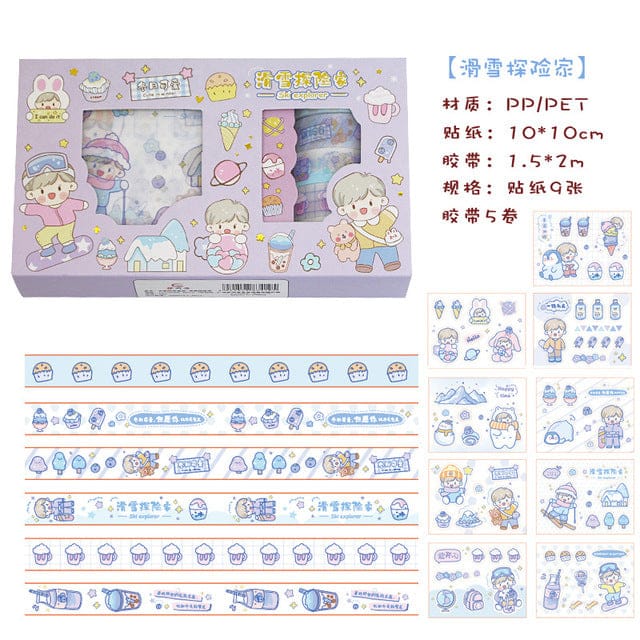 14 pcs/set Sweet Girly Life Washi Tape Stickers Set 02 Stationery The Kawaii Shoppu