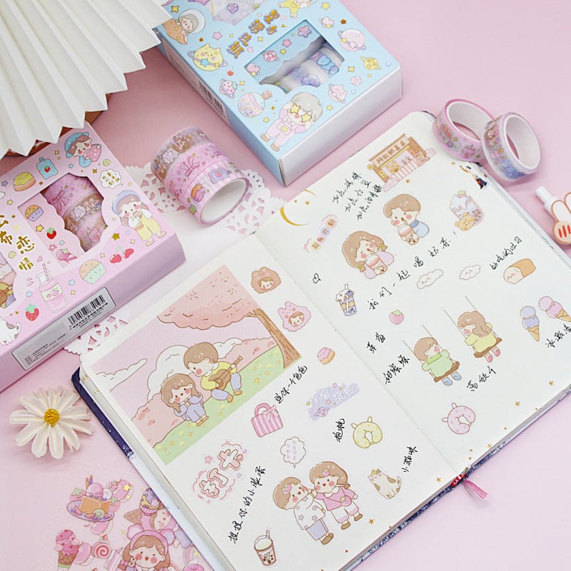 14 pcs/set Sweet Girly Life Washi Tape Stickers Set Stationery The Kawaii Shoppu