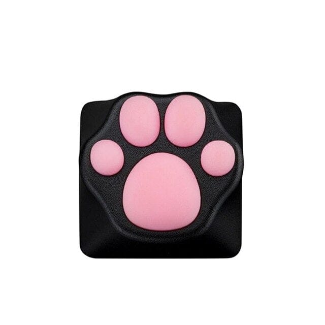 1pc ABS Silicone Cat Paw Key Cap black / pink Accessory The Kawaii Shoppu