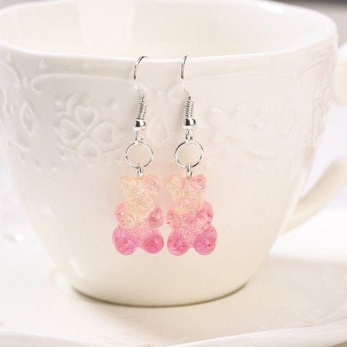 1pc Duo Tone Gummy Bear Earrings Fade Light Pink null The Kawaii Shoppu