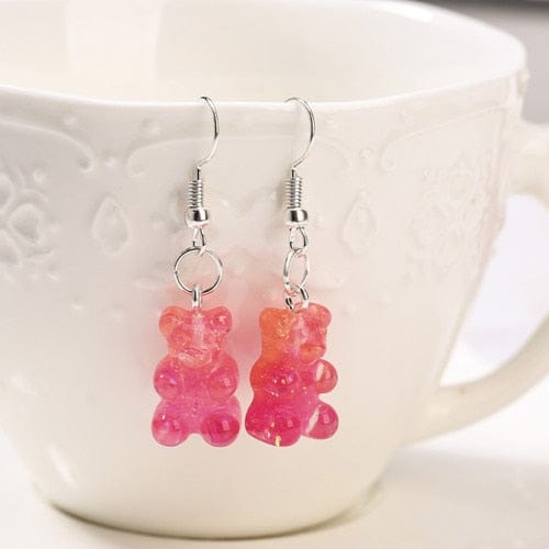 1pc Duo Tone Gummy Bear Earrings Fade Pink null The Kawaii Shoppu