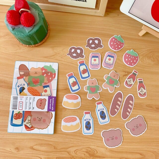 20Pcs/Set Gummy Bear Stickers Bread Stationery The Kawaii Shoppu
