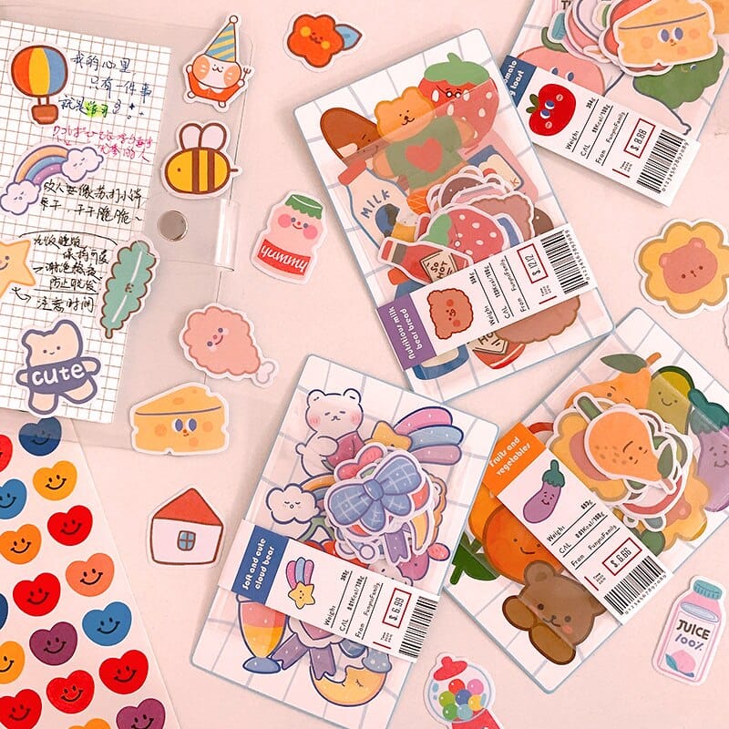 20Pcs/Set Gummy Bear Stickers Stationery The Kawaii Shoppu