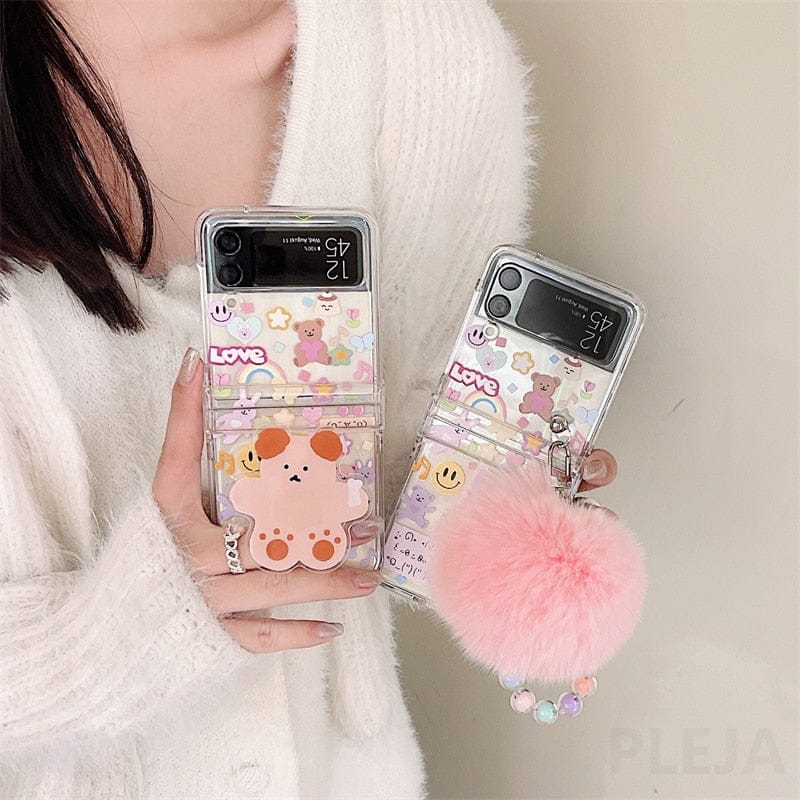 3 in 1 Laser Phone Holder Case For Samsung Galaxy Z Flip 3 For Z Flip 3 Phone Cases & Covers The Kawaii Shoppu