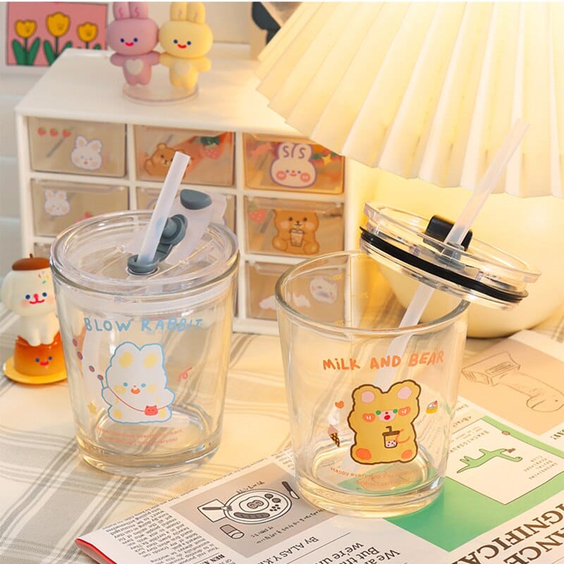 Cute Bear Glass Coffee Cup Bottle - Kawaii Fashion Shop